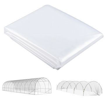 Outsunny Acoperiș pentru Seră 6x10m din PP Anti UV și Impermeabil Transparent | Aosom Romania