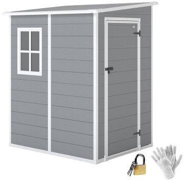 Outsunny Magazie din metal pentru gradina, Gri
