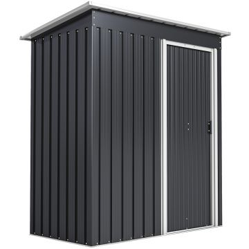 Outsunny Magazie Scule Cu Usa Glisanta Negru Usor De Montat Cu 6 Compartimente Stil Modern 163x89x182 cm | Aosom Romania