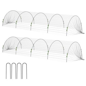 Outsunny Set de plasă de grădină cu 30 de cercuri și 20 de cleme | Aosom Romania