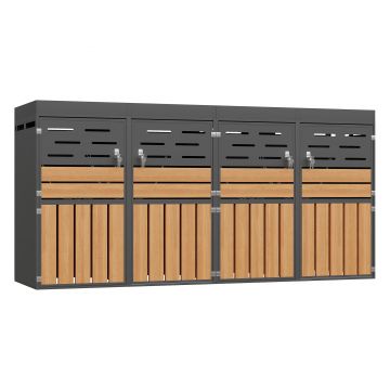Dulap exterior multifuncțional, Gri | Aosom Romania