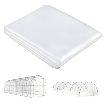 Outsunny Acoperire pentru seră din plastic, prelată pentru acoperirea plantelor, rezistentă la UV, rezistentă la apă, 8 x 10 m | Aosom Romania