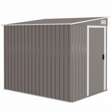 Outsunny Casă din Metal Galvanizat 7 x 5ft, cu Ușă Glisantă | Aosom Romania