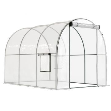 Outsunny Sera 3 x 2 x 2m cu Usa Rulanta si Fereastra, Transparent | Aosom Romania