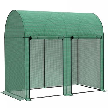 Outsunny Seră de grădină 2 m² dim. 2L x 1l x 1,78H m 2 Uși cu fermoar rulabile Oțel PE Densitate înaltă 140 g/m² Anti-UV alb | Aosom Romania