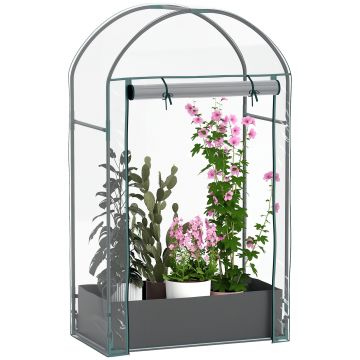 Outsunny Seră pentru Grădină cu Ușă Pliabilă pe Balamale și Sac pentru Plante, 89x50x152 cm, Transparent | Aosom Romania