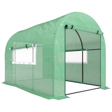 Outsunny Seră tip Tunel Walk-In 300 x 200 cm - Verde | Aosom Romania